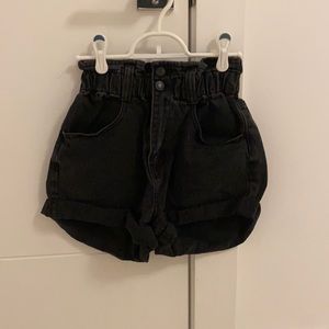 Black jean shorts